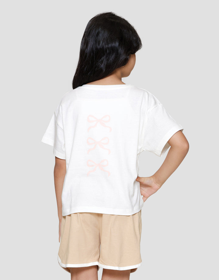 Little M Back Print Kaos Anak Perempuan