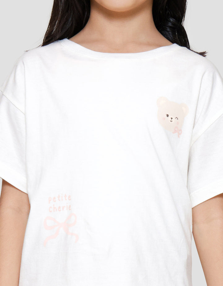 Little M Back Print Kaos Anak Perempuan