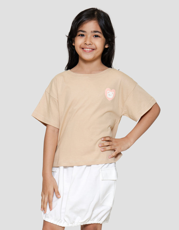 Little M Love Back Print Kaos Anak Perempuan