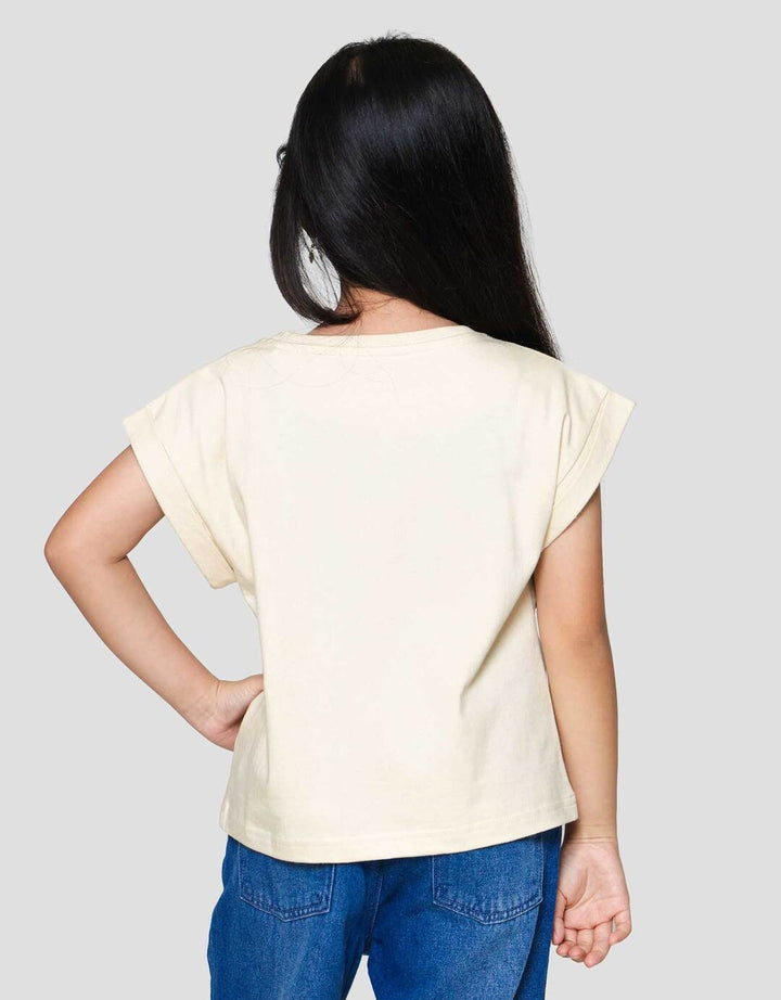 Little M Enzyme Lengan Lipat Kaos Anak Perempuan