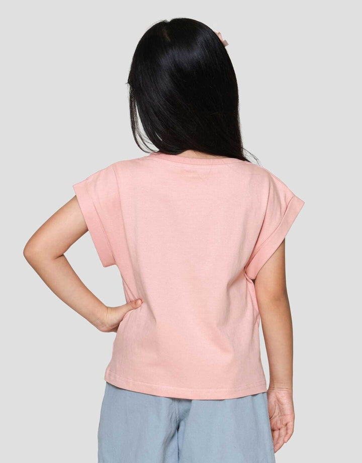 Little M Enzyme Lengan Lipat Kaos Anak Perempuan