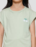 Little M Enzyme Lengan Lipat Kaos Anak Perempuan