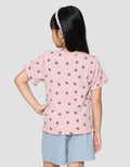 Little M Rib Bordir Chenile Pita Kaos Anak Perempuan