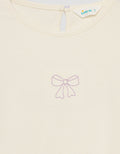 Little M Rib Bordir Bonjour Mon Ami Kaos Anak Perempuan