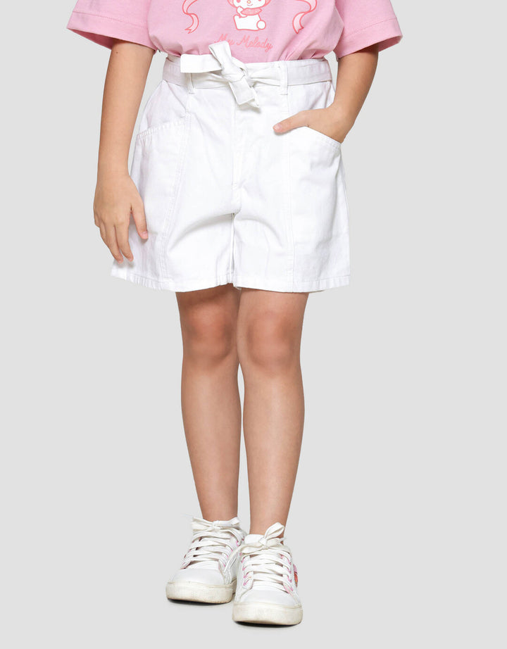 Little M Twill With Tali Pinggang  Celana Pendek Anak Perempuan
