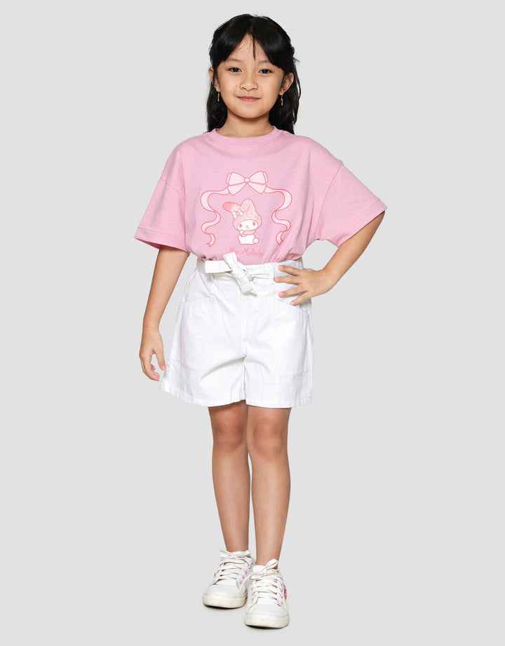 Little M Twill With Tali Pinggang  Celana Pendek Anak Perempuan