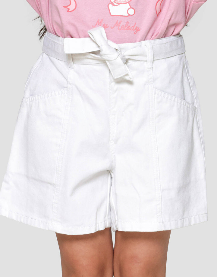 Little M Twill With Tali Pinggang  Celana Pendek Anak Perempuan