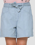 Little M Twill With Tali Pinggang Celana Pendek Anak Perempuan