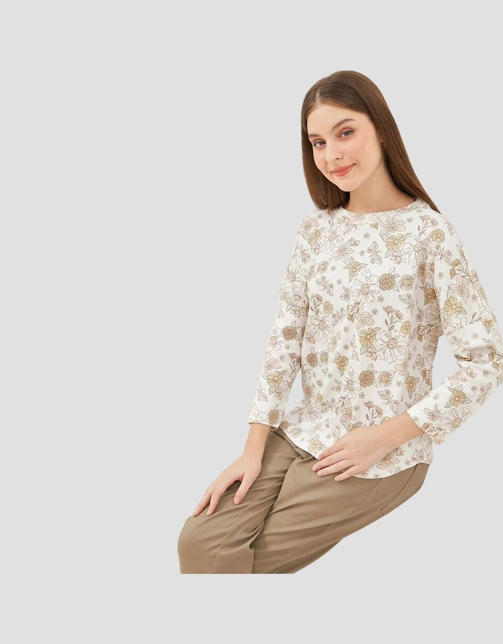 Graphis Atasan Cetak Bunga Wanita