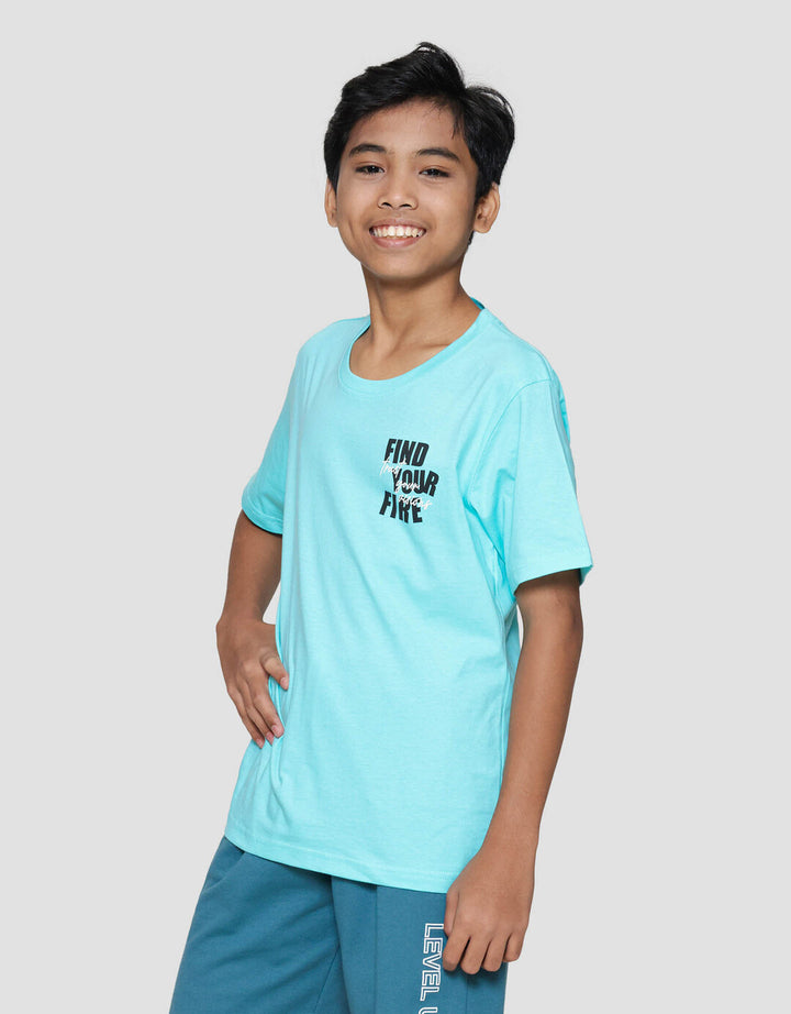 Nevada Print Find Your Fire With Patch Kaos Anak Laki-laki