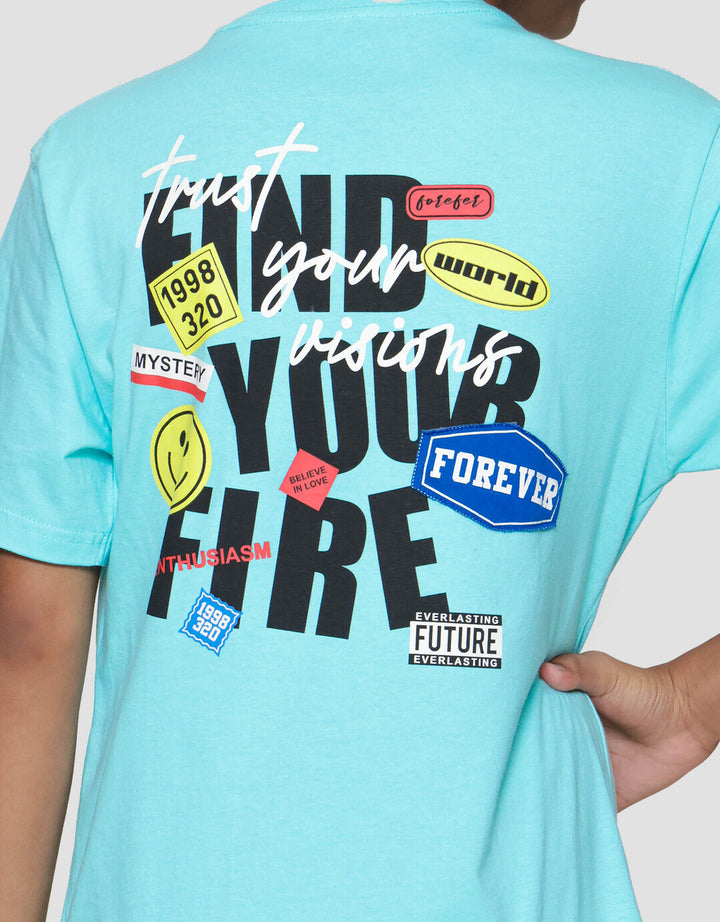 Nevada Print Find Your Fire With Patch Kaos Anak Laki-laki