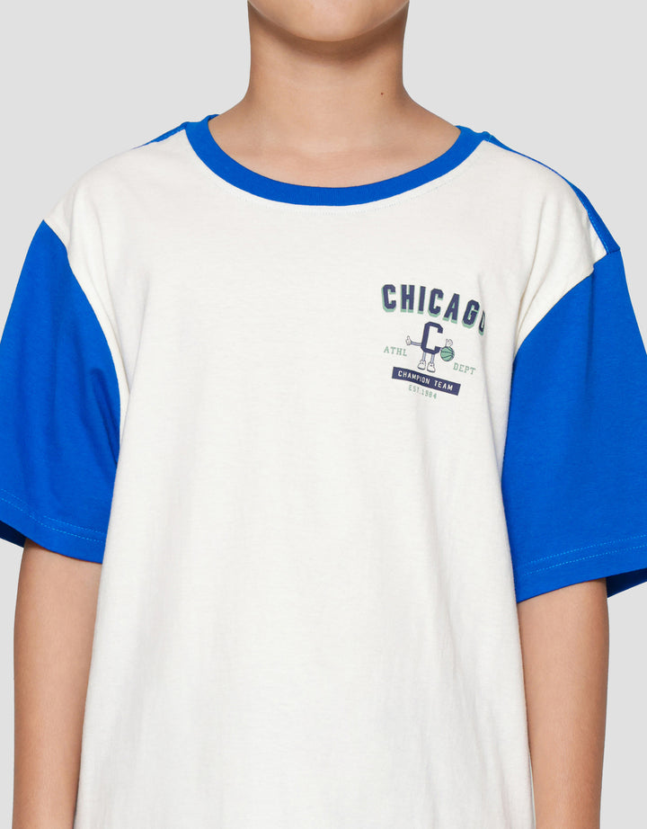 Nevada Small Front Print Basket With Contrast Kaos Anak Laki-laki