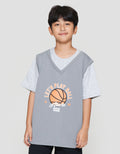 Nevada Contrast Vest Print Basket Ball Print Kaos Anak Laki-laki
