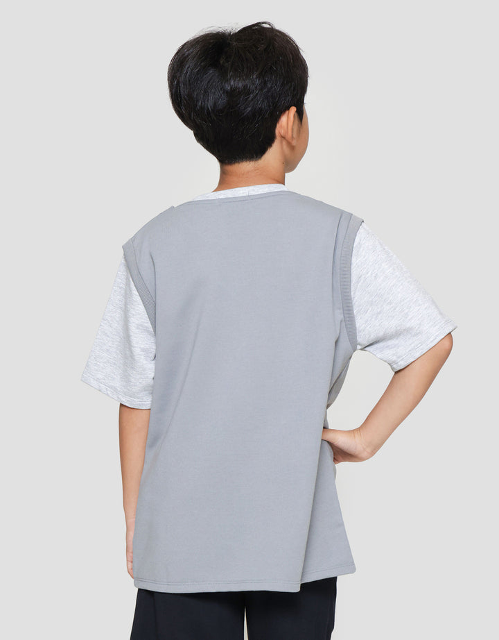 Nevada Contrast Vest Print Basket Ball Print Kaos Anak Laki-laki