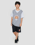 Nevada Contrast Vest Print Basket Ball Print Kaos Anak Laki-laki