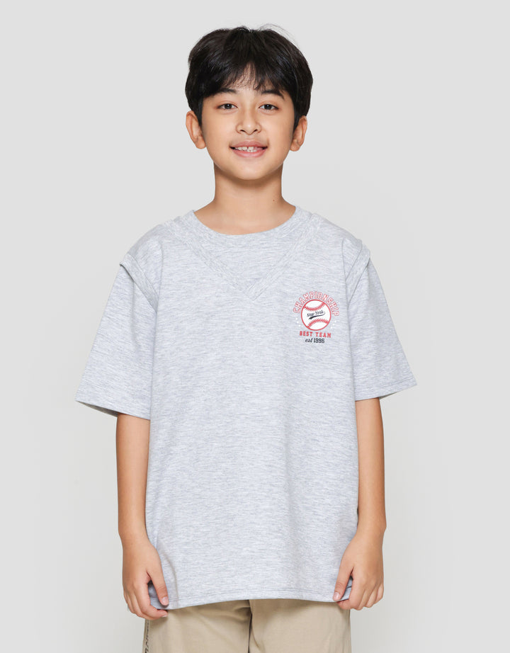 Nevada Vest Small Print Kaos Anak Laki-laki