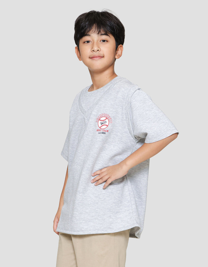 Nevada Vest Small Print Kaos Anak Laki-laki