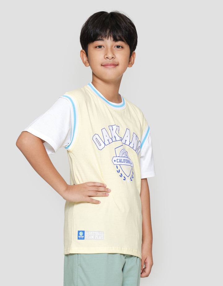 Nevada Fashion 2 Pcs Look Alike Oakland Print Kaos Anak Laki-laki