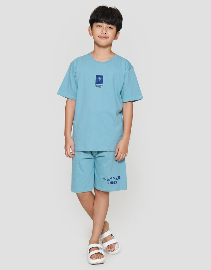 Nevada Knit With Embro With Short Print Setelan Anak Laki-laki
