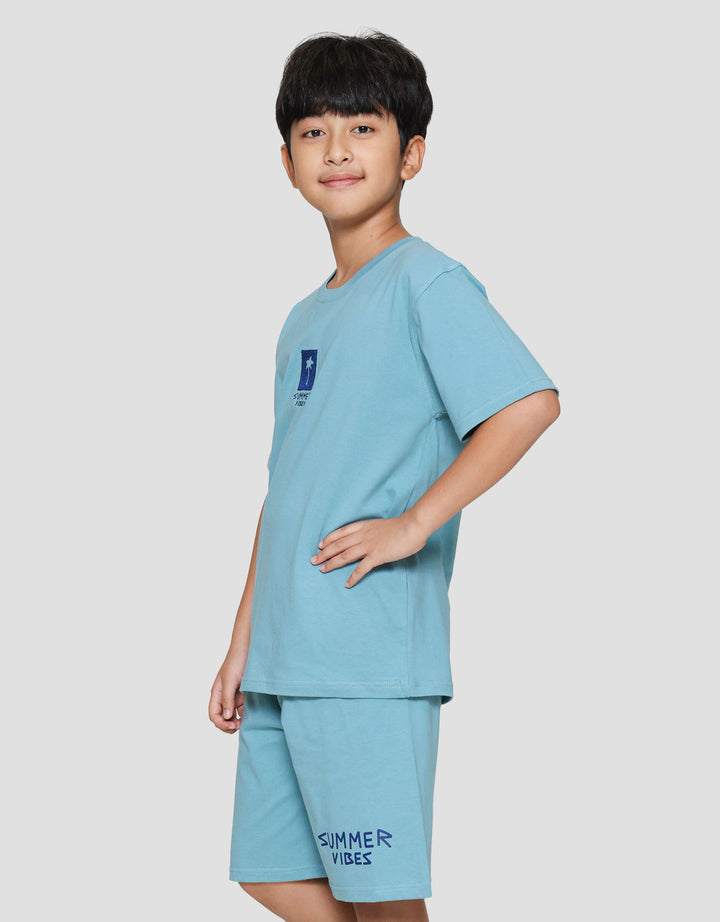 Nevada Knit With Embro With Short Print Setelan Anak Laki-laki