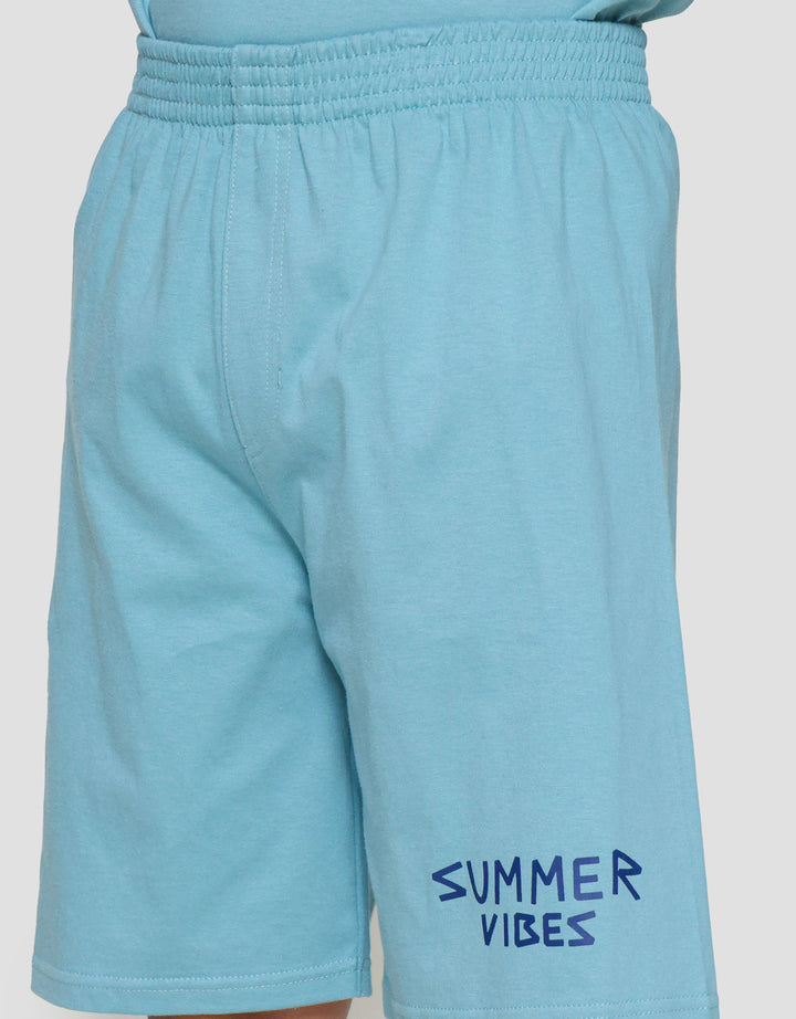 Nevada Knit With Embro With Short Print Setelan Anak Laki-laki