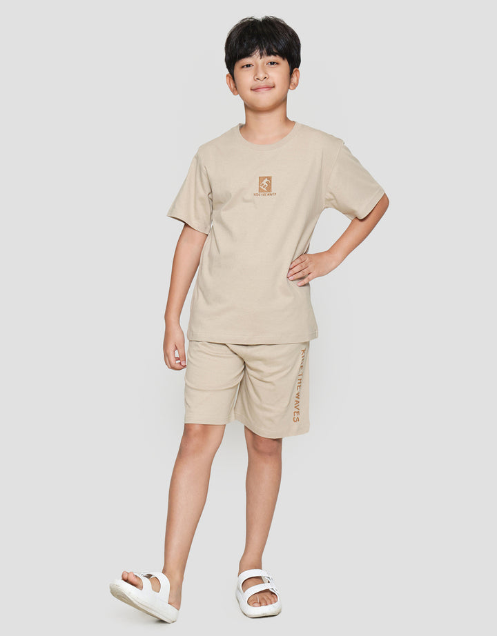 Nevada Knit Embro With Vertical Print Setelan Anak Laki-laki