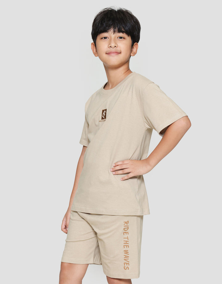 Nevada Knit Embro With Vertical Print Setelan Anak Laki-laki