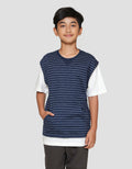Nevada Stripes 2 Pcs Look Alike Contrast Solid Kaos Anak Laki-laki