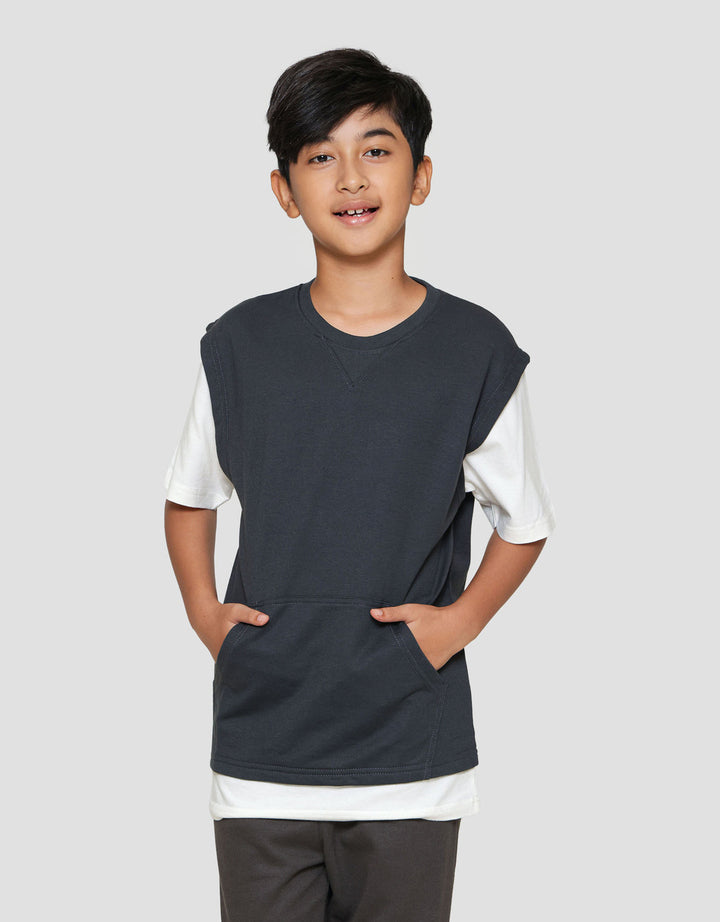 Nevada Round Neck Solid 2 Pcs Look Alike Kaos Anak Laki-laki