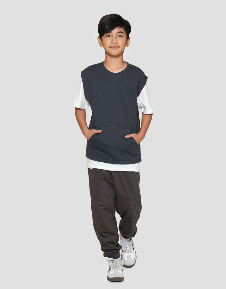 Nevada Round Neck Solid 2 Pcs Look Alike Kaos Anak Laki-laki