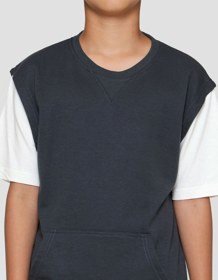 Nevada Round Neck Solid 2 Pcs Look Alike Kaos Anak Laki-laki