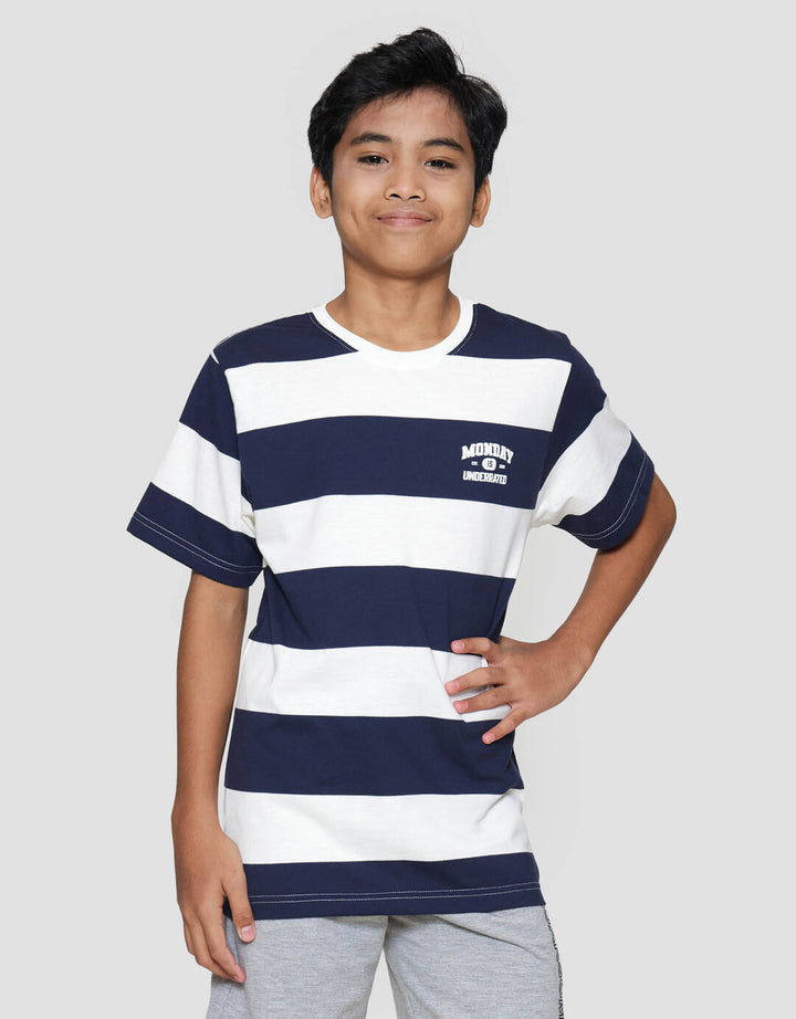 Nevada Stripes Yarndyed Print Monday Kaos Anak Laki-laki