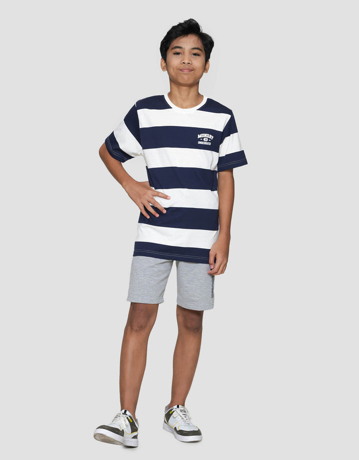 Nevada Stripes Yarndyed Print Monday Kaos Anak Laki-laki