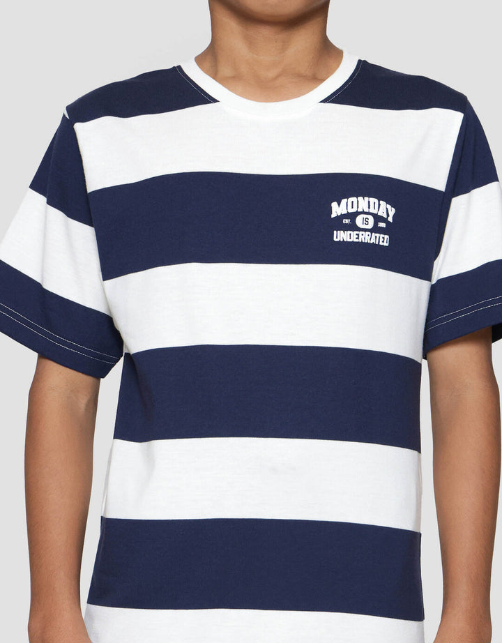 Nevada Stripes Yarndyed Print Monday Kaos Anak Laki-laki