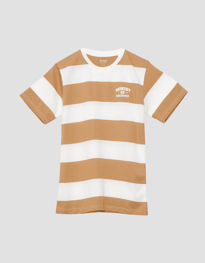 Nevada Stripes Yarndyed Print Wording Kaos Anak Laki-laki