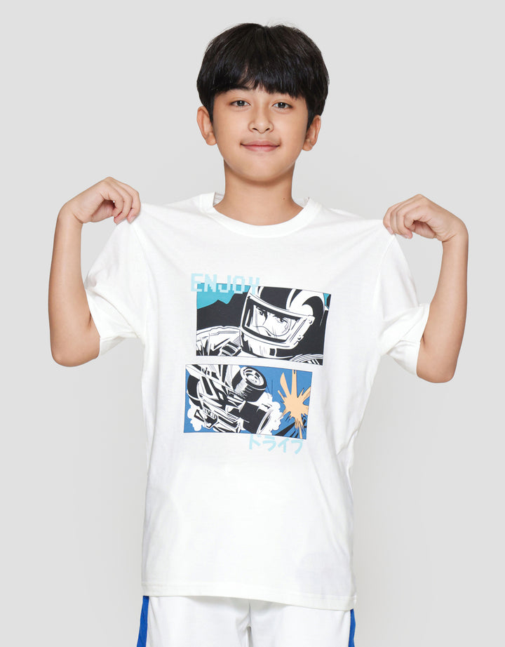 Nevada Anime Racing Print Kaos Anak Laki-laki