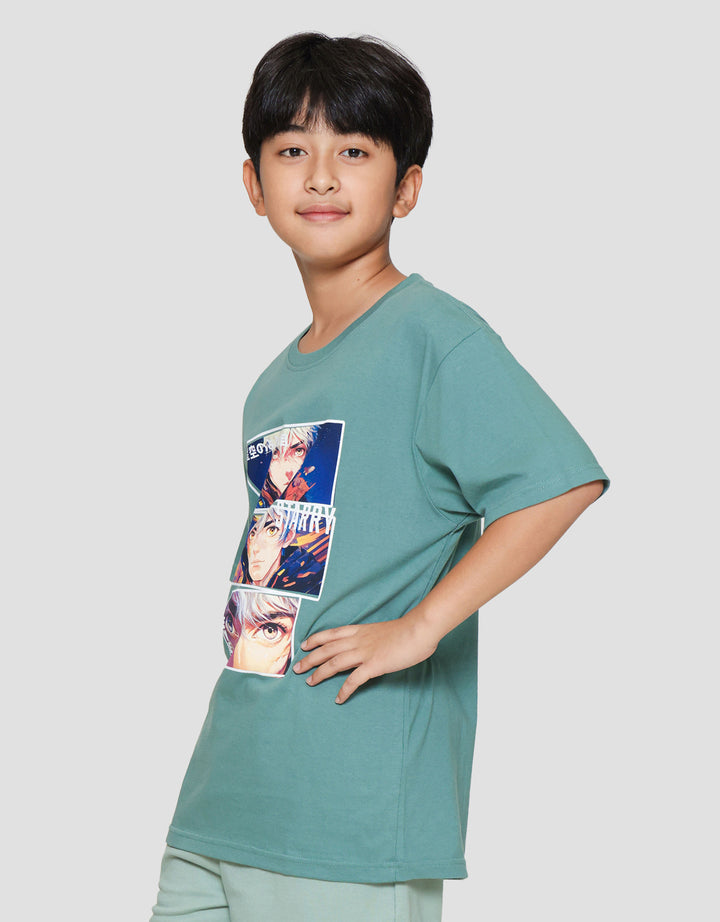 Nevada Anime Strarry Eyes Colace Print Kaos Anak Laki-laki