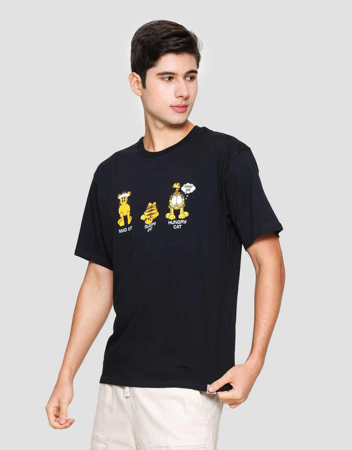 Nevada Garfield Hungry Cat Print Print Kaos Pria