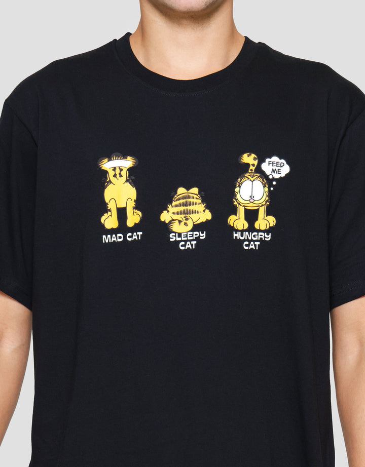 Nevada Garfield Hungry Cat Print Print Kaos Pria