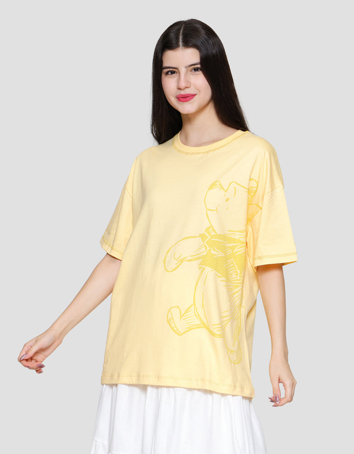 Disney Print Winnie The Pooh Kaos Oversize Wanita