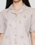 Disney Woven Boxy Print Aop Winnie The Pooh Kemeja Wanita