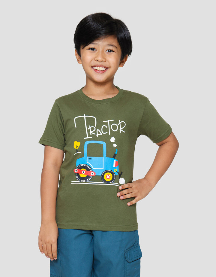 Little M Tractor Kaos Anak Laki-laki