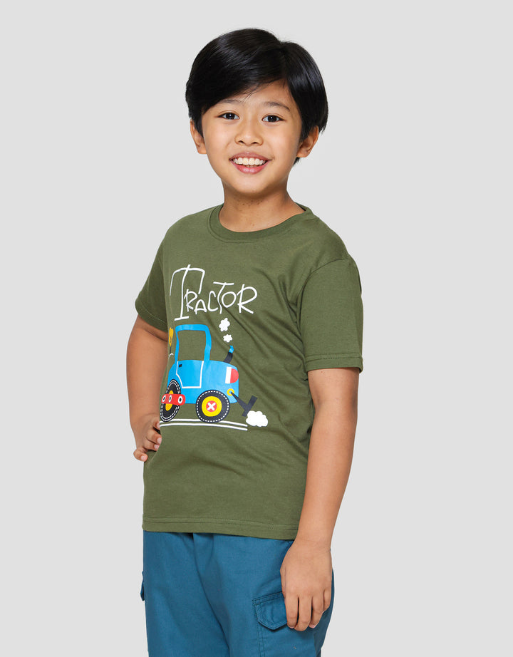 Little M Tractor Kaos Anak Laki-laki