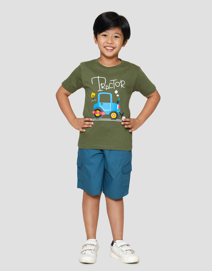 Little M Tractor Kaos Anak Laki-laki