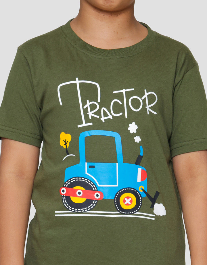 Little M Tractor Kaos Anak Laki-laki