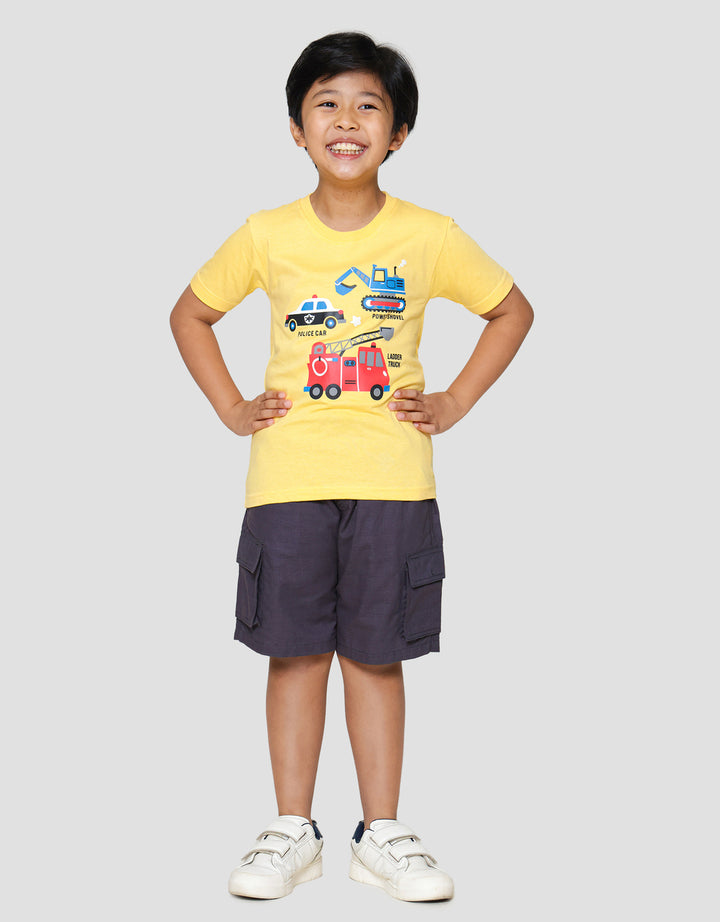 Little M Transportation Car Kaos Anak Laki-laki