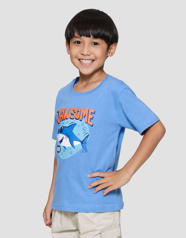 Little M Jawsome Print Kaos Lengan Pendek Anak Laki-laki