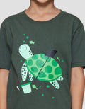 Little M Turtle Print Kaos Lengan Pendek Anak Laki-laki