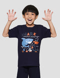 Little M Shark Hungry Print Kaos Lengan Pendek Anak Laki-laki