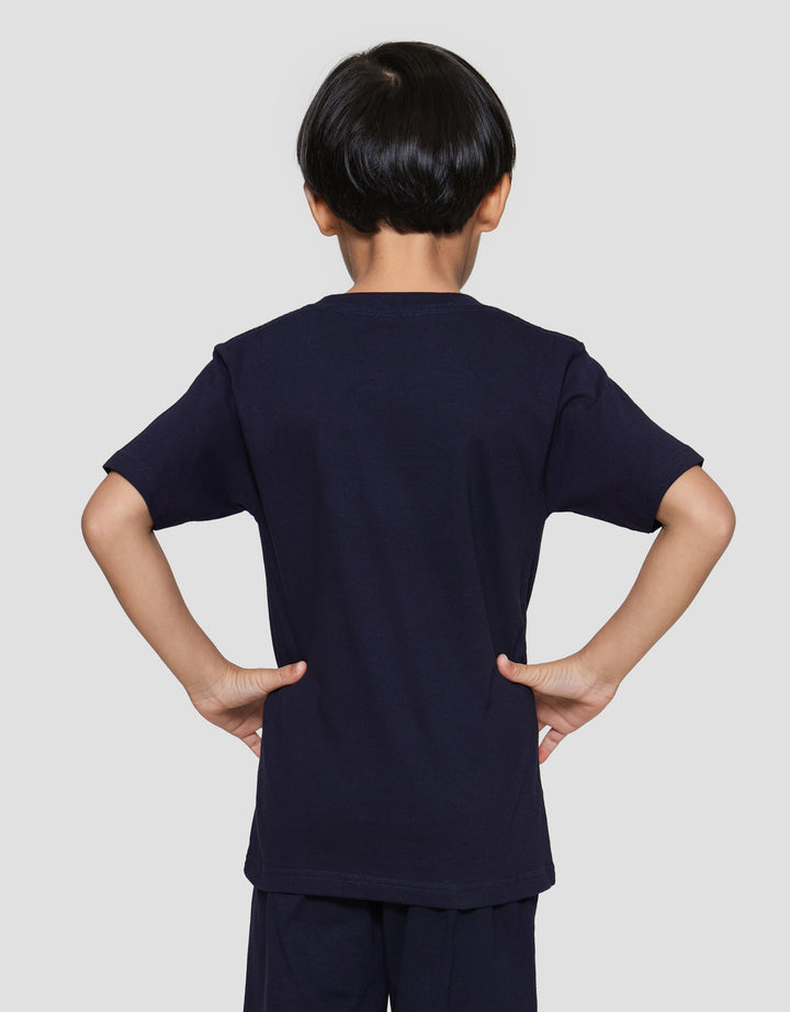 Little M Shark Hungry Print Kaos Lengan Pendek Anak Laki-laki